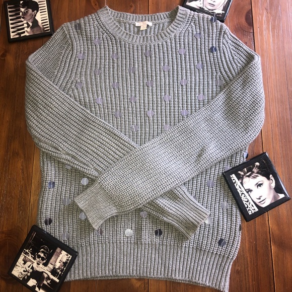 GAP Grey Sequence Sweater Small - Picture 2 of 7